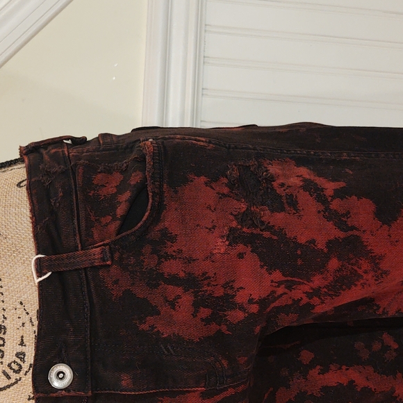 ZARA | NWT Rare Red Wash Distressed Black Skinny Jeans - Picture 2 of 6